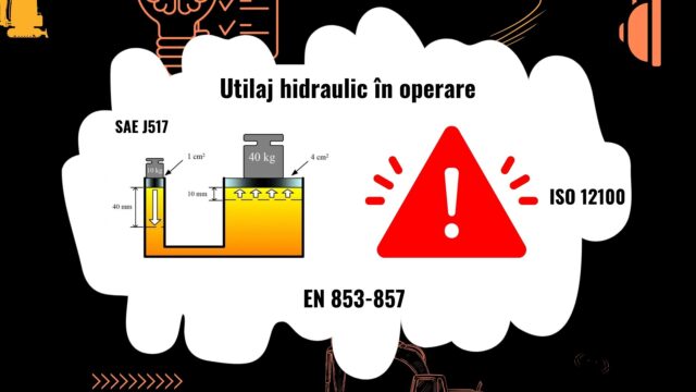 Utilaj greu cu sistem hidraulic în acțiune
