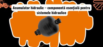 Acumulator hidraulic montat pe un utilaj greu