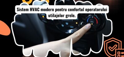 Panou de control HVAC într-o cabină de utilaj greu