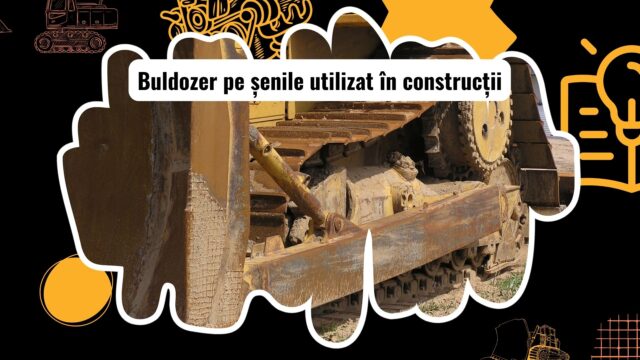 Buldozer pe șenile lucrând pe teren accidentat