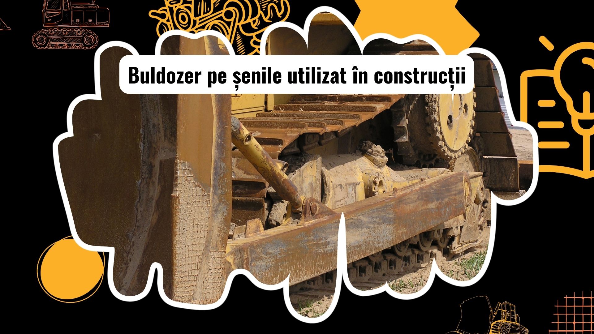 Buldozer pe șenile lucrând pe teren accidentat