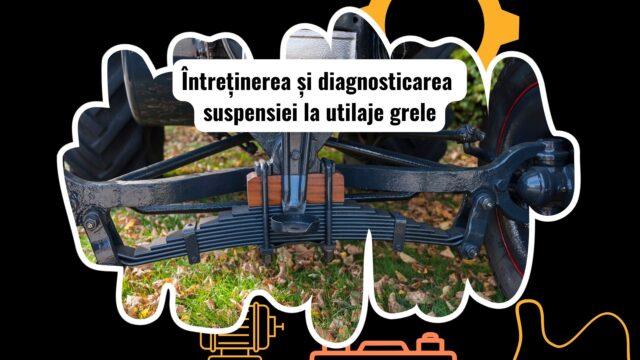Mecanicul inspectează suspensia unui utilaj greu