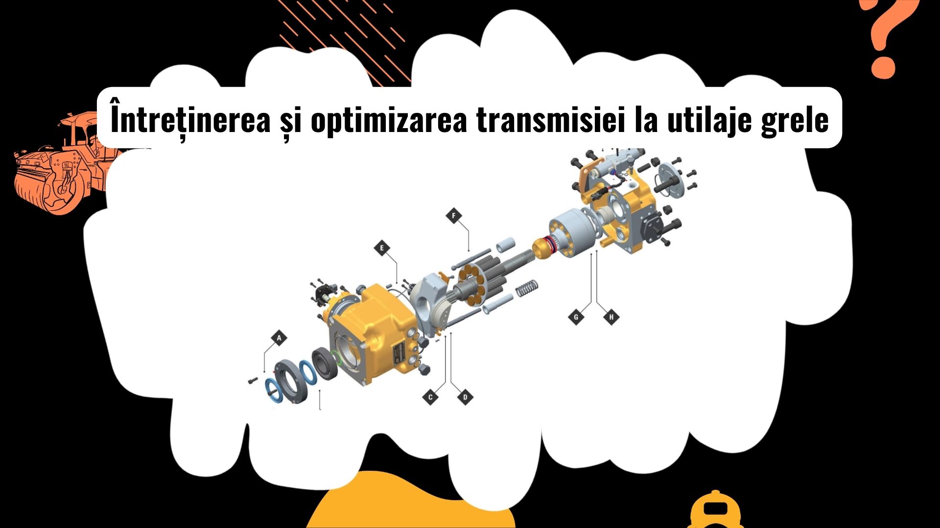 Mecanicul verifică transmisia unui utilaj greu