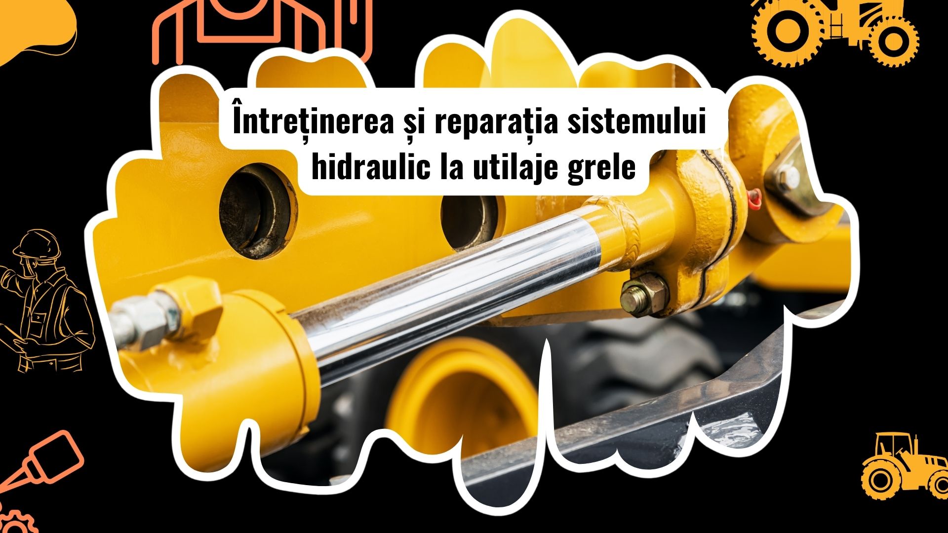 Mecanicul inspectează sistemul hidraulic al unui utilaj greu